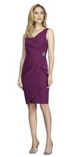 Alex Evenings Women's Compression Embellished Ruched Sheath Dress Size 18