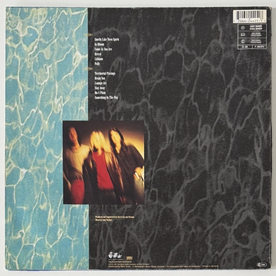 NIRVANA NEVERMIND ORIGINAL 1991 FIRST PRESSING UPSIDE DOWN MONKEY EMBOSSED CLEF - Image 2 of 4