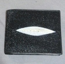 Stingray Leather Skin Genuine Rayster Mens Wallet  Card Holder Black Top Quality
