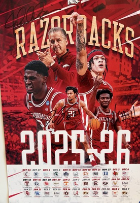 #ad Arkansas Razorbacks Basketball Poster Quad Auto Calipari Knox Wagner Richmond $99.99
