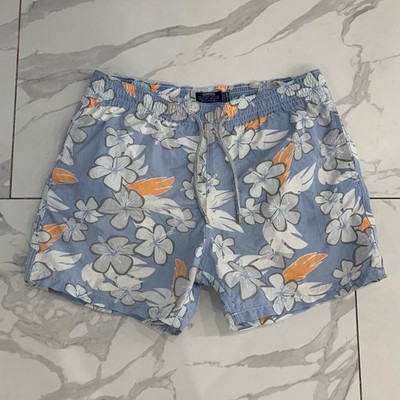 Vilebrequin Shorts Mens Size XL Blue Floral Beach Swim Trunks Mesh Brief Pockets