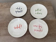 Kate Spade Appetizer Plates Melamine Set of 4 Fun Chic 6” Set A