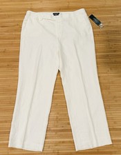 Lauren Ralph Lauren White Devrouax Linen Lined Pants Wide Leg Womens 18W NWT 149