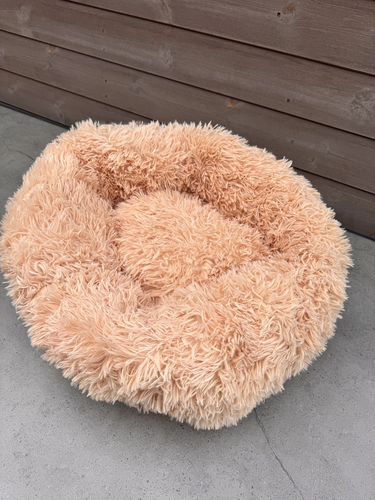 Fluffy Soft Comfy Calming Donut Dog Cat Beds Warm Bed Pet Round Plush Puppy Beds