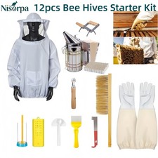 12pcs Bee Hives Starter Kit Beekeeping Equipment Hive Tool Bee Smoker Bee Suit