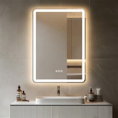 28x 20 LED Bathroom Mirror with Stepless Dimmable, Backlight Wall Mirrors wit...