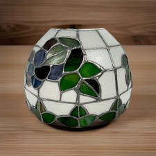 Vintage Tiffany Style Stained Glass Candle Lamp Shade Grapes