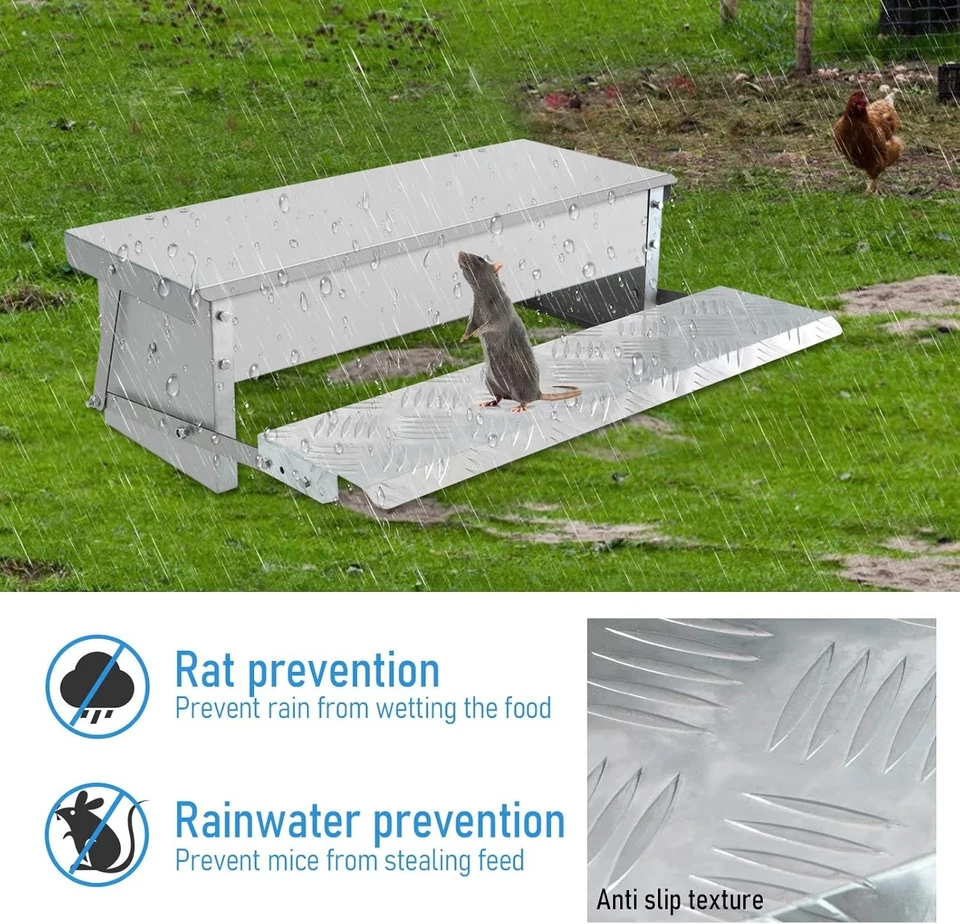 Automatic Chicken Feeder Rat-Proof Treadle Poultry Feeder Waterproof Steel 5kg - Image 3 of 4