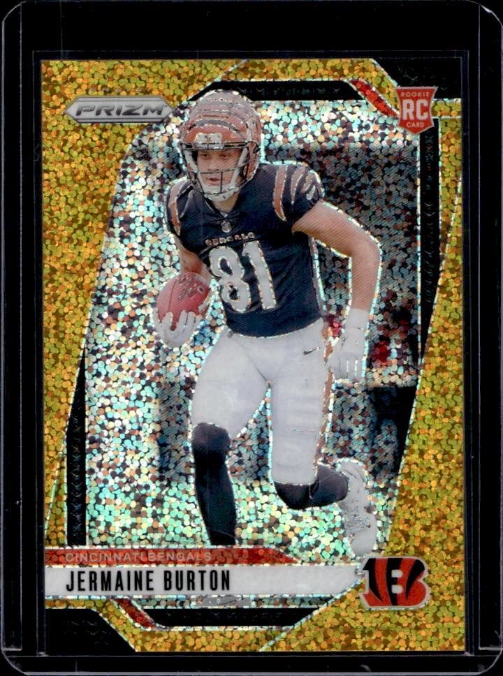 Jermaine Burton Panini Prizm #350 Gold Sparkle