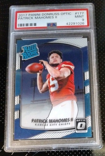 2017 Donruss Optic Football Patrick Mahomes RC Card #177 PSA Mint 9