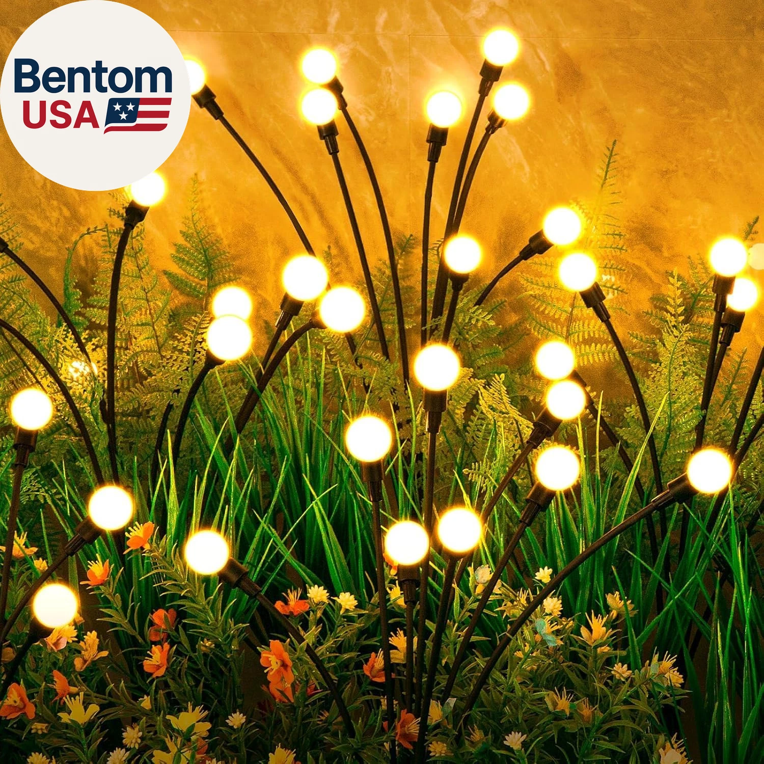 Solar Lights Outdoor(4 Pack,32 Leds), Solar Garden Lights, Outdoor Decorations,