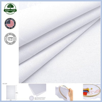 Large 60x39 Inch White Cotton Aida Cloth for Various Embroidery Projects