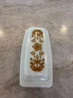 Pyrex Butterfly Gold Daisy Pattern Vintage Butter Dish 72-B Milk Glass