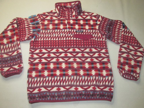 Patagonia Women's Lightweight Synchilla Snap-T Fleece * Red Aztec * Small - Picture 1 of 4
