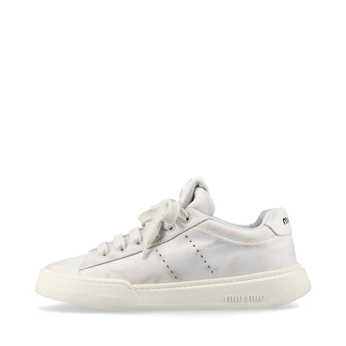 Miu Miu 24 years Leather Sneakers 36.5 Ladies' White 5E916D