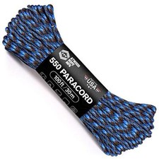Atwood Rope MFG 550 Paracord 100 Feet 7-Strand Core Nylon Parachute Cord Abyss