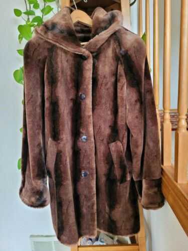 Faux Fur Coat Gallery Gem, Jones New York Petite Textured Faux Fur Coat With Hoodie