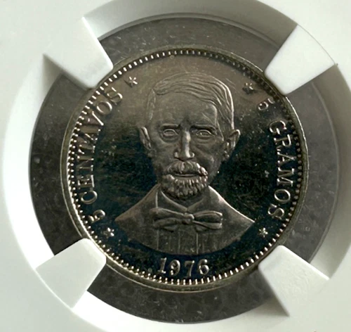 DOMINICAN REPUBLIC PROOF 5 CENTAVOS 1876-1976 PF66 NGC - Mintage 5,000