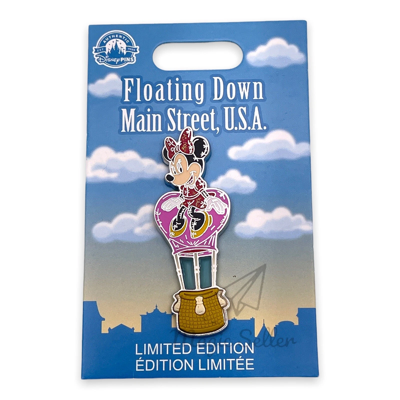 Minnie Mouse Floating Down Main Street USA Balloon Pin: Disney LE 4000, New