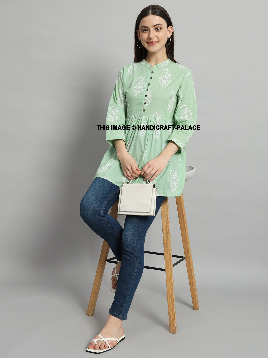 Women Cotton Linen Tunic Top Shirt Summer Casual Floral Blouse Regular Size