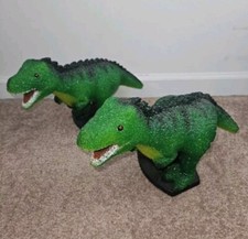 Vtg 2 T-Rex Tyrannosaurus Dinosaur Table Desk LAMP Decor Childs Kid Bedroom