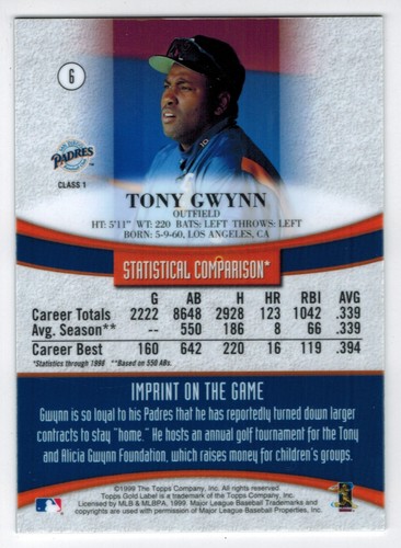 TONY GWYNN cards ***U PICK *** (Buy 2 or more for 60% DISCOUNT) Listing 1 of 3 - Picture 353 of 486