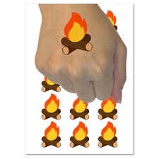 Campfire Fire Symbol Temporary Tattoo Water Resistant Fake Body Art Set