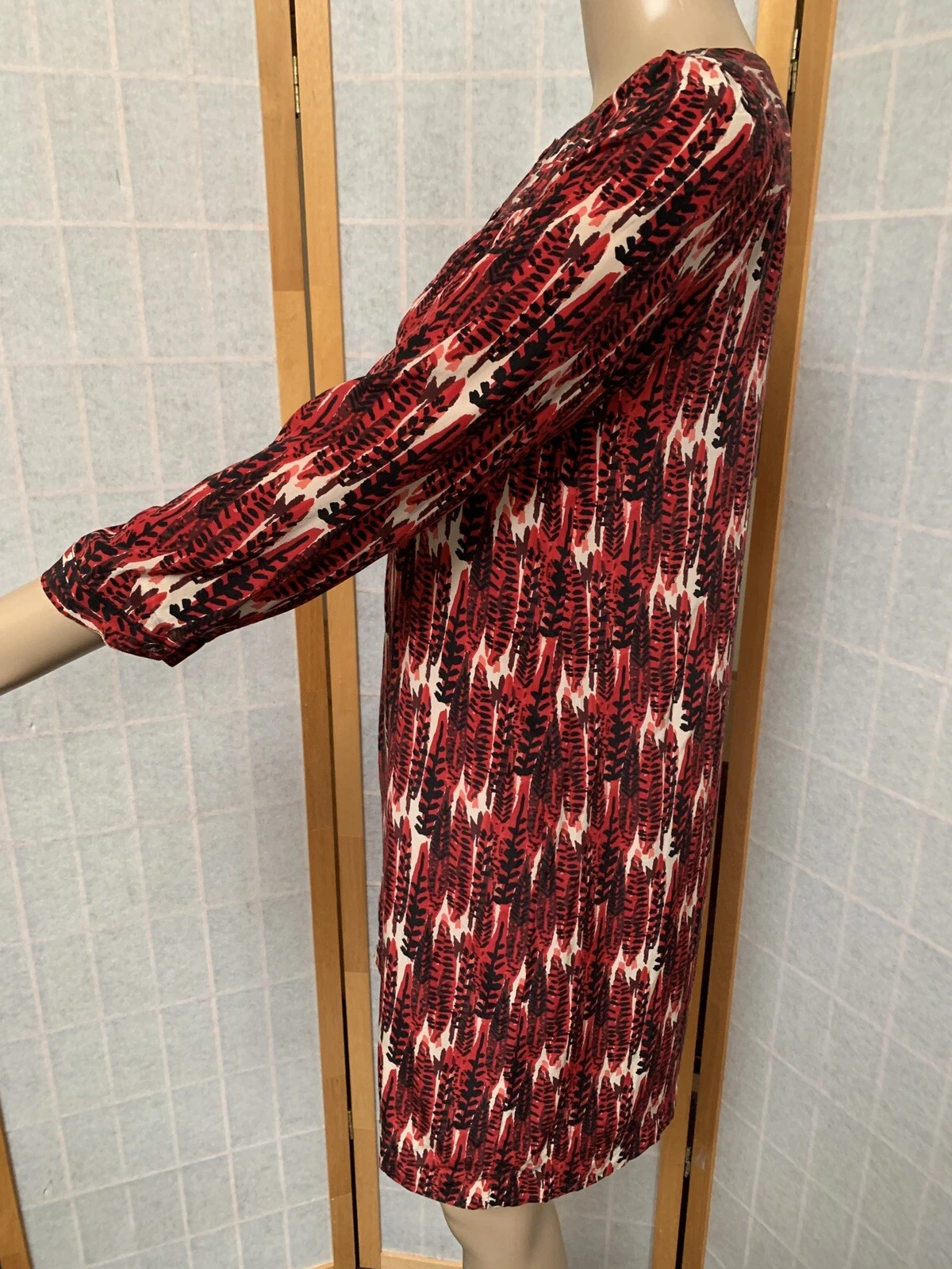 VETEMENTS FOSSIL ~ 100% seta ~ abito a tubino ~ foderato ~ maniche a 3 4 bottoni ~ taglia XS ~ US INtime OTTIMEioni