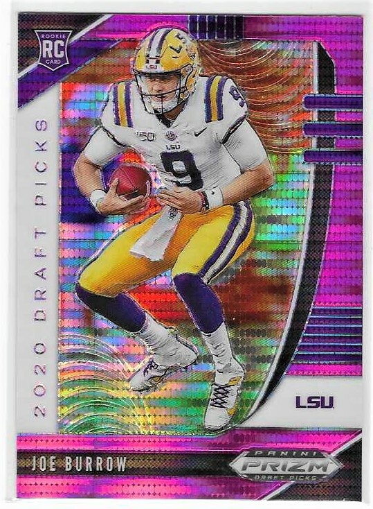 2020 PANINI PRIZM DRAFT PICKS #105 JOE BURROW PINK PULSAR RC LSU TIGERS