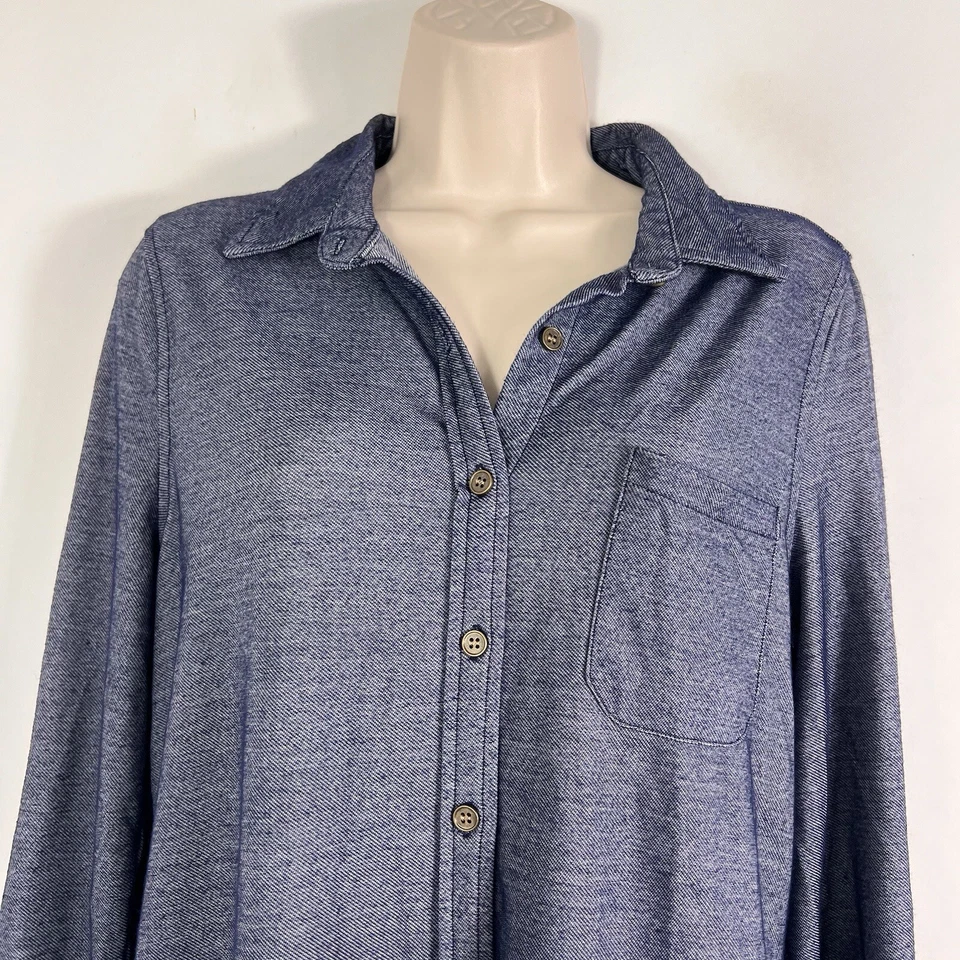 Camisa de vestir Passport para mujer grande manga larga abotonada mezcla de rayón ligera Foto 2 de 4