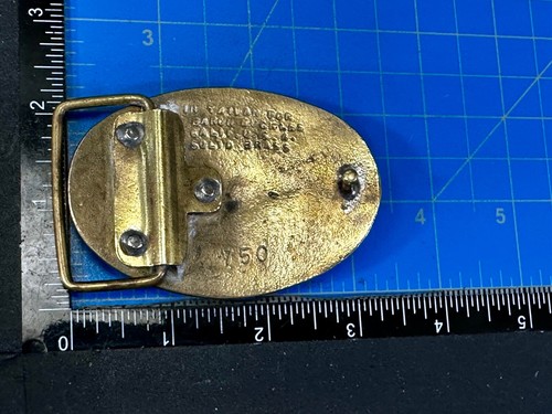 Hebilla de cinturón de motociclista de latón macizo con logotipo hippy de Baron Hebillas - Imagen 3 de 15