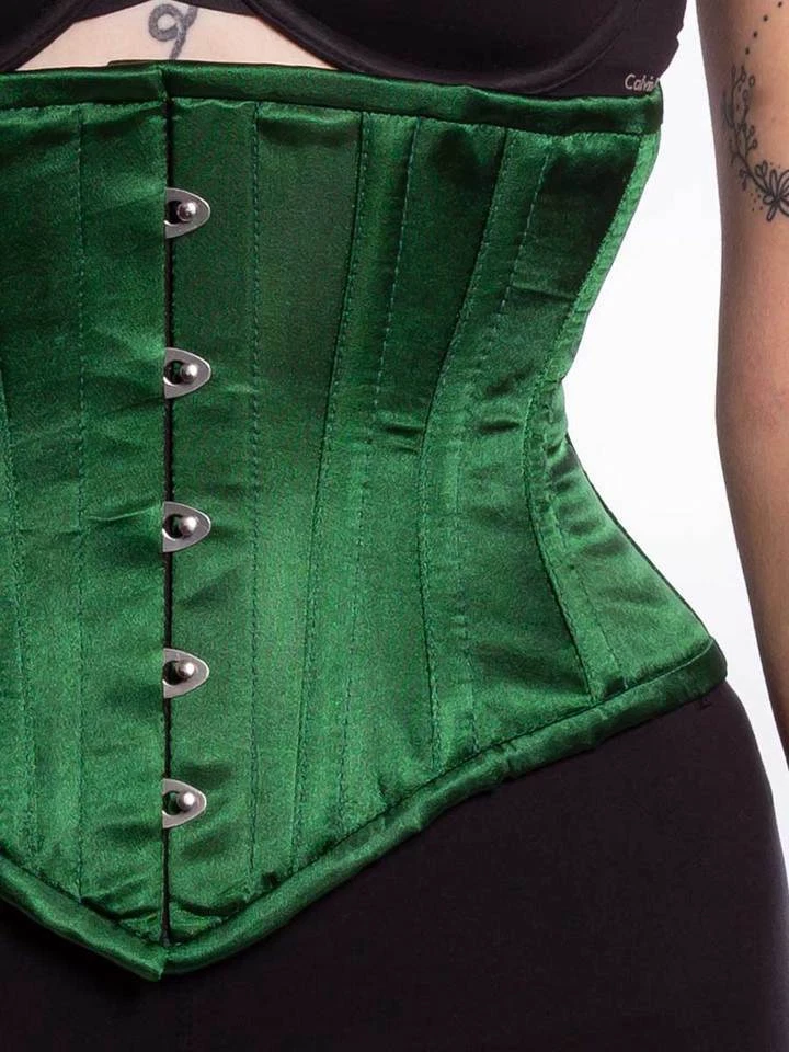 Novo! Selecione o tamanho! 201 autêntico espartilho desossado de aço verde esmeralda underbust Waspie - Imagem 2 de 3
