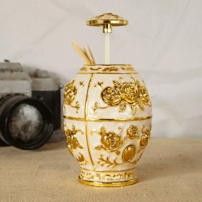 Silberner Zahnstocherhalter Zahnstocherdosen Emailliertes Abstrichzylinder e