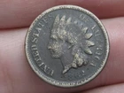 1862 Copper Nickel Indian Head Cent Penny- Dark, VG/Fine Details