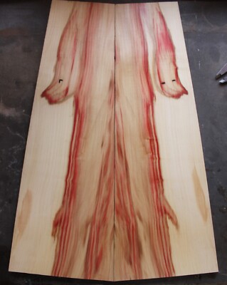 Curly red flame box elder maple drop top .32'' thk bass guitar tonewood 2593