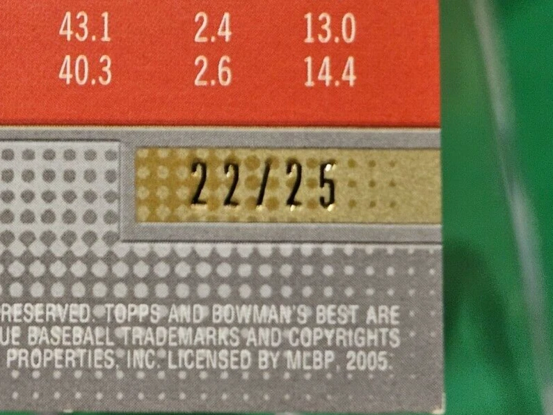 2005 Bowman's Best GOLD /25 MIKE RODRIGUEZ Rookie Houston Astros - Image 3 of 3