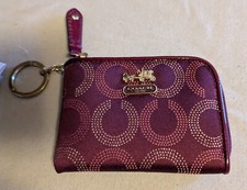 NEW Coach Mini Wallet in Crimson / Opt Art Design / Mad Dot / Still Has Tag