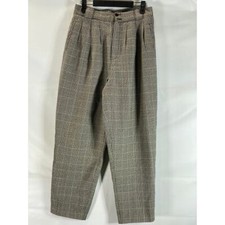 GIORGIO SANT'ANGELO Women's Black/White Plaid Straight-Leg Wool Pants SZ 10L