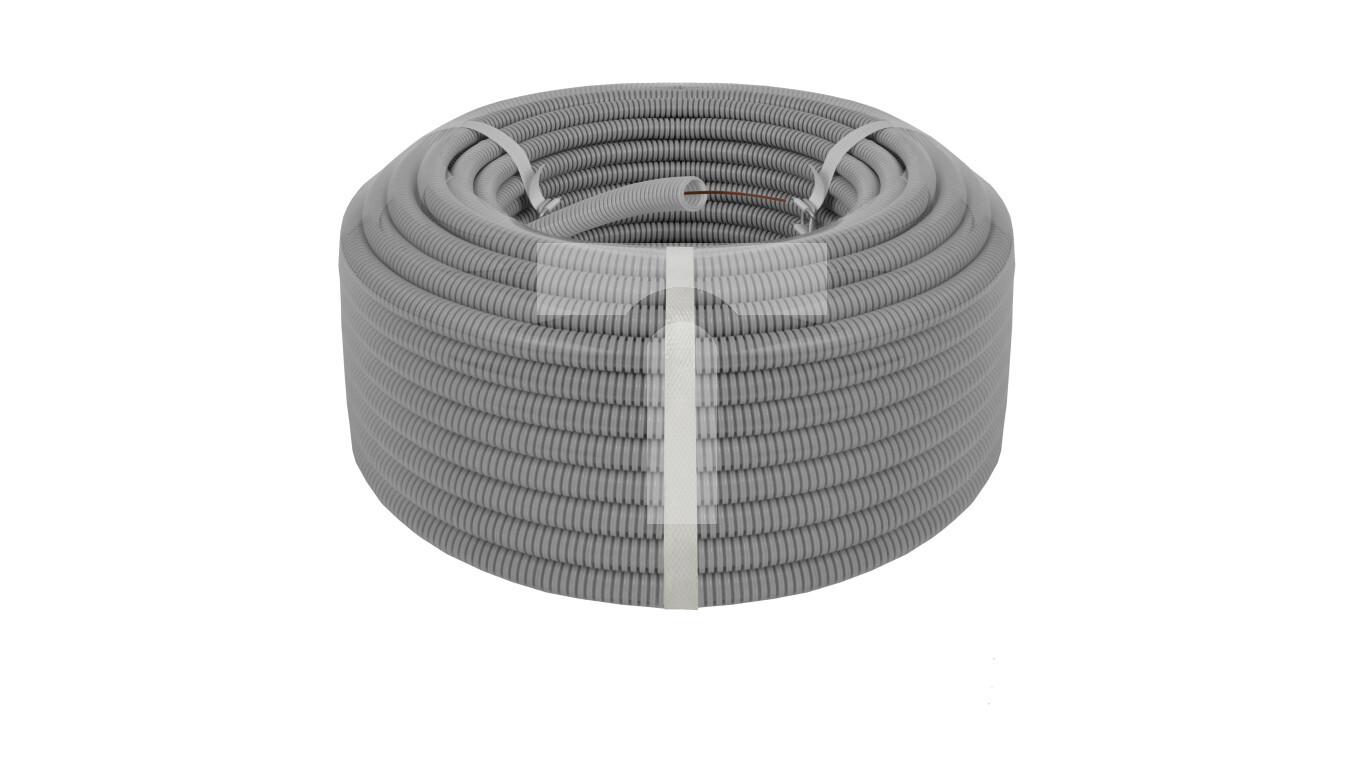 (1 disc) Corrugated flexible pipe with pilot 320N RGp 32/24.5 gray, UV-re /T2UK