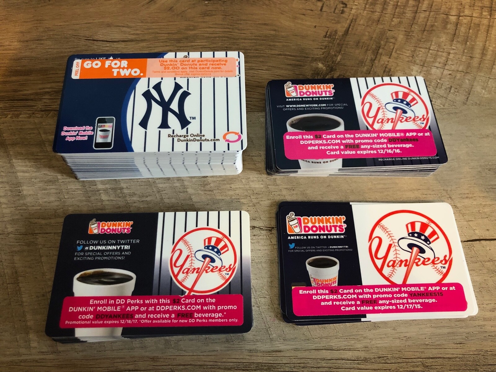 YOU PICK ! New York Yankees DUNKIN DONUTS SGA Gift Card NO VALUE