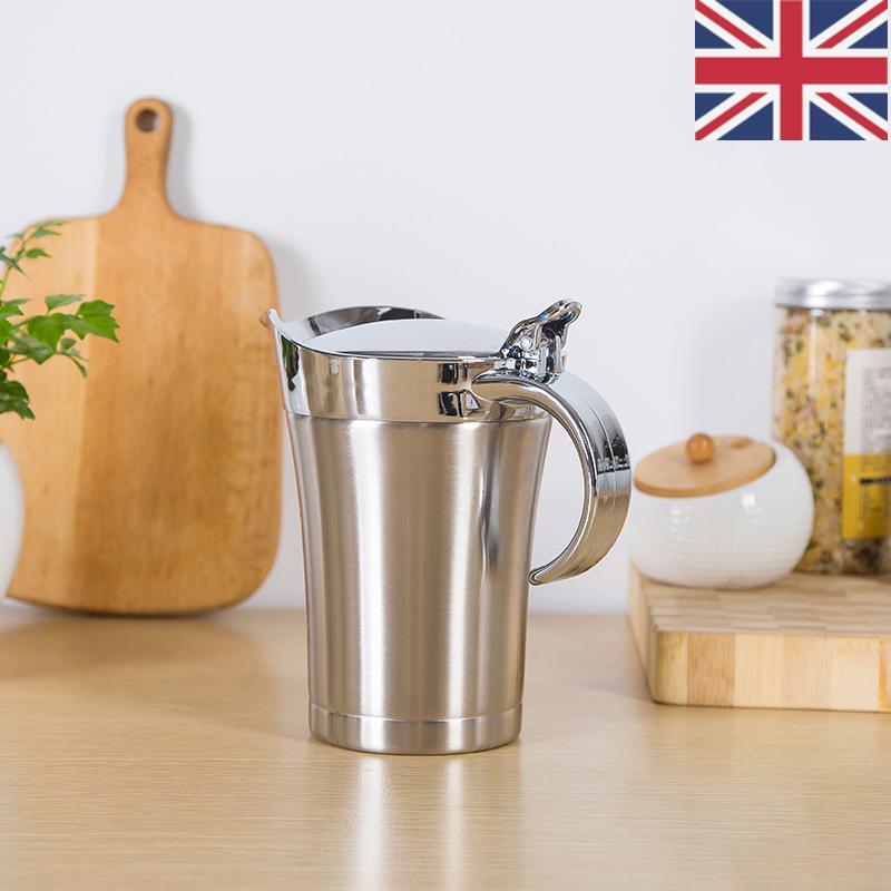 Stainless Steel Double Insulated Gravy Boat Sauce Jug Kitchen Server