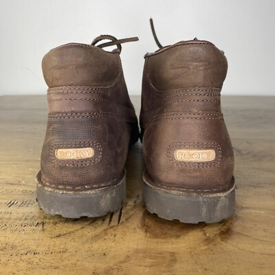 VTG Rocky GoreTex Chukka Boots Brown Leather Gumlite Vibram Workwear Sz 8.5 M Rocky Men main image 3