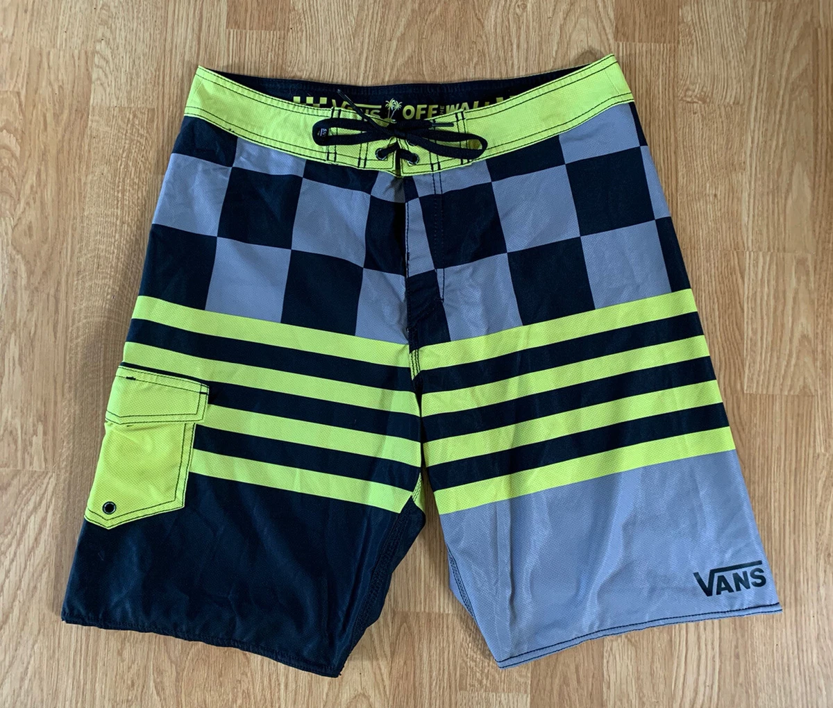 NEW Yellow Striped Classic Retro VANS Off The Wall Stretch Surf
