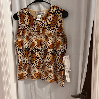 #ad #ad Euro x animal print lightweight silk blend sweater size lg $22.50