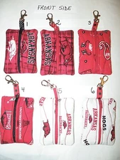 Arkansas Clip On Zipper Pouch Case Holder Backpack Money Inhaler ID Gift Card