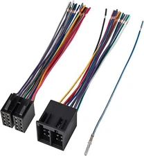 NuIth 16Pin ISO Radio Wiring Harness Adapter Male+Female for Selected... 