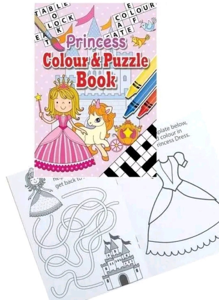 6 Princess Puzzle Books - Pinata Toy Loot/Party Bag Fillers Childrens/Kids