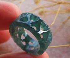 Video Certified Icy Blue Water A JADE Jadeite Heart RING USA. 4.5    690802 AS