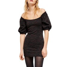 FREE PEOPLE Women's Sunset Off-the-shoulder Mini Sheath Dress TEDO