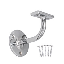 Handrail Brackets Chrome Stair STRONG Bannister  Screws Wall Support Balustrade